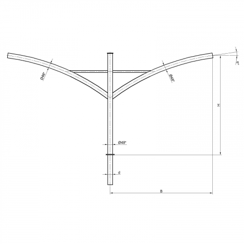 Консольный кронштейн двухрожковый К77-1,5-1,0-1-1